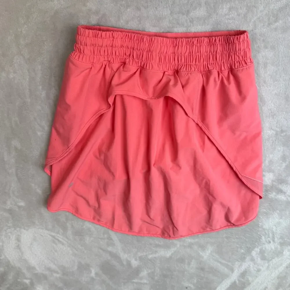 Lululemon Hotty Hot High Rise Long Tennis Golf Skirt Pink 4